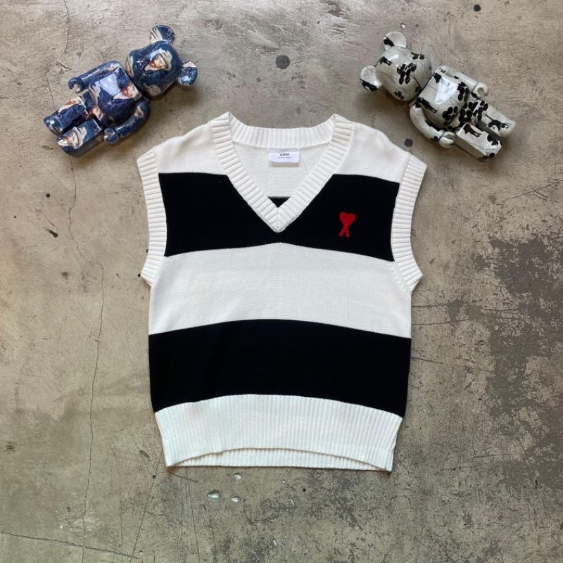 KNIT VEST AM1 "MINI RED HEART LG" (JPN MARKET UNAUTHORIZED 1:1)
