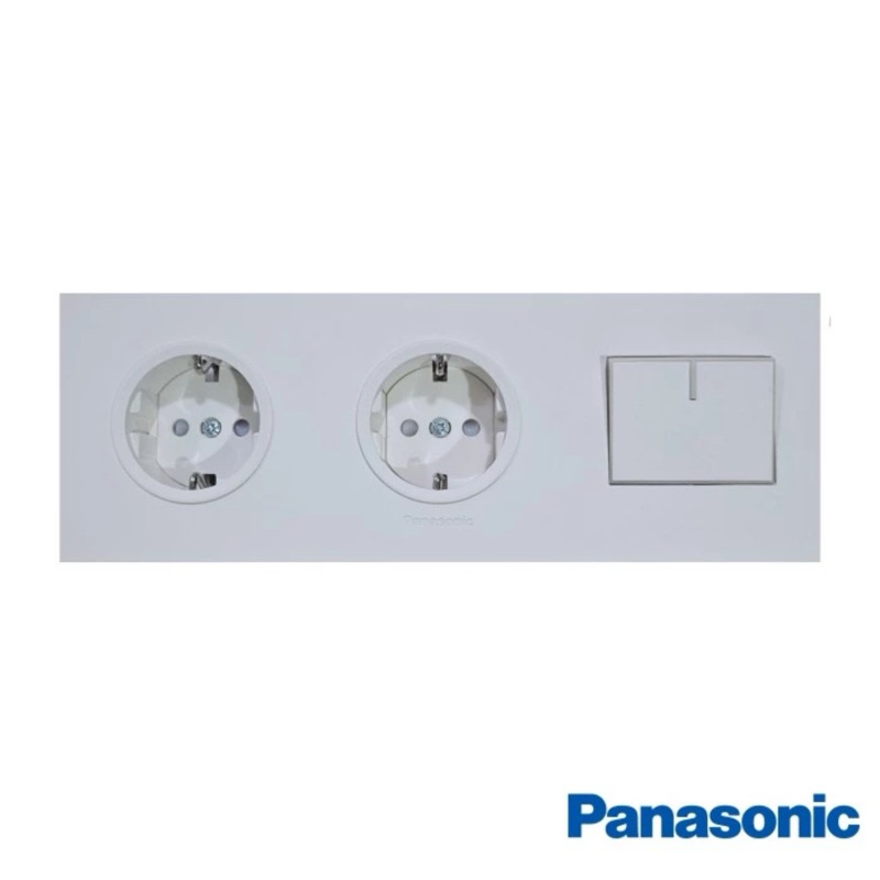 Panasonic Stop Kontak + Stop Kontak + Saklar Single STYLE-E Putih