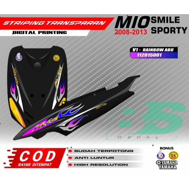 STICKER STRIPING TRANSPARAN MIO SPORTY NEW DESIGN API / STRIPING TRANSPARAN MIO SPORTY