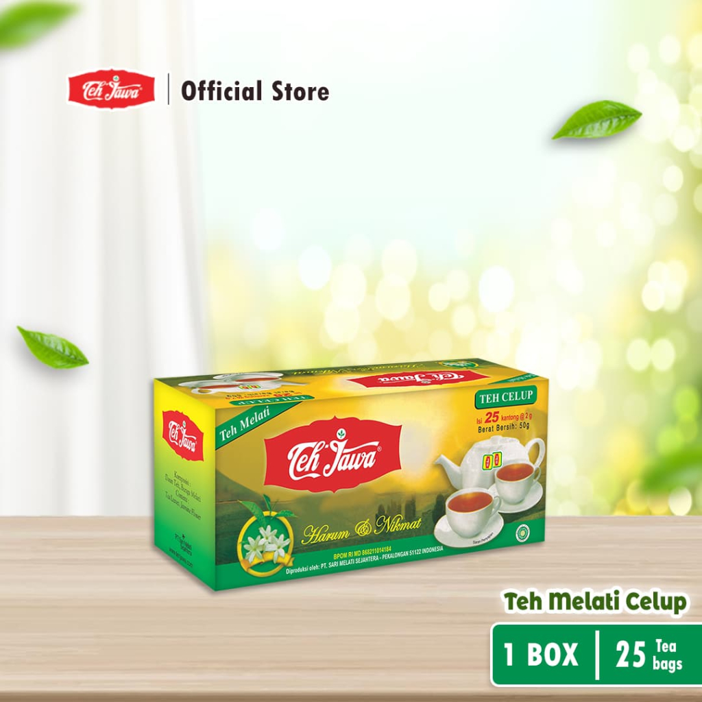 

Teh Jawa SBY Jasmine Tea Celup isi 25 per Pack ( isi 5 Pcs)