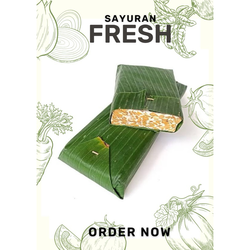 

Tempe bungkus daun/plastik