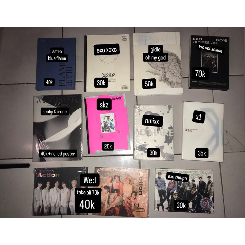 Album only ( jual murah ) STRAYKIDS,ASTRO,EXO,NMIXX,SEULGI&IRENE,ATEEZ