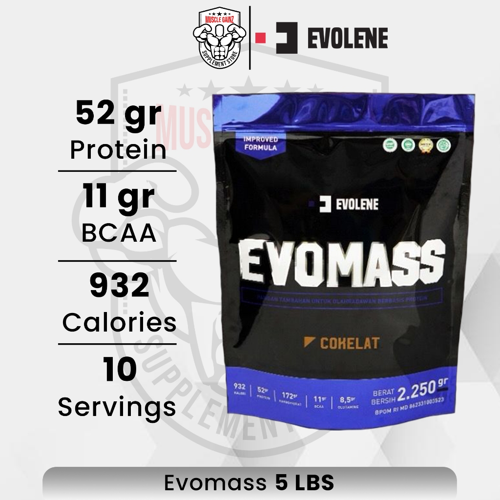 Evolene Evomass 5lbs Evo Mass Gainer Penambah Berat Badan