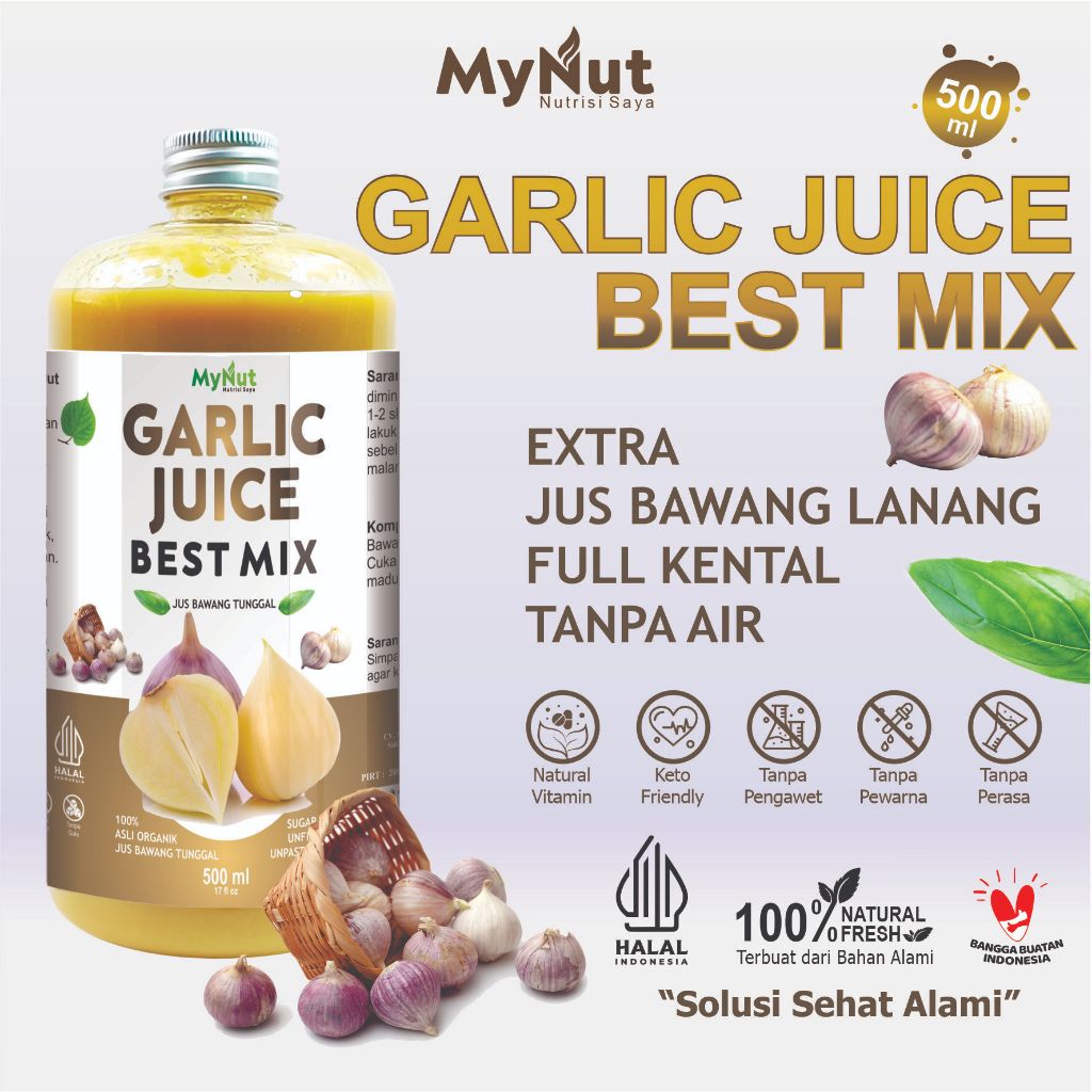 

MYNUT JUS BAWANG PUTIH TUNGGAL 500 ML GARLIC JUICE 100% ORIGINAL