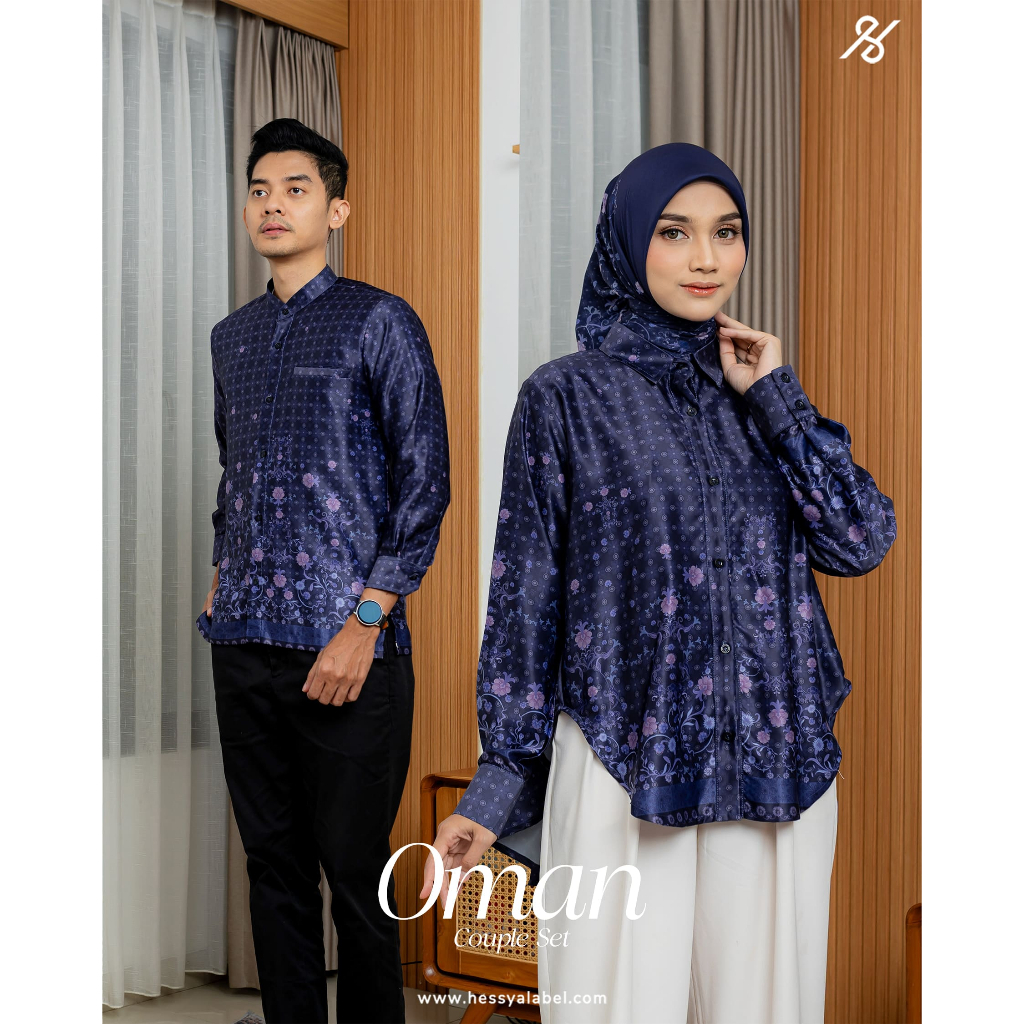 Oman Series Hessya Sarimbit Keluarga Couple Tunik Koko Lebaran Premium Atasan Branded