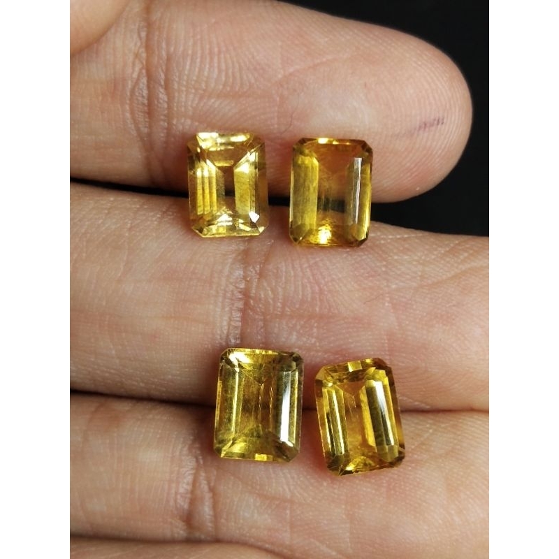 Natural Golden Citrine 8 x 6, 7 x 5 , 6 x 4 , 5 x 3 mm VVS Kecubung Kuning Super Clean Asli Octagon 