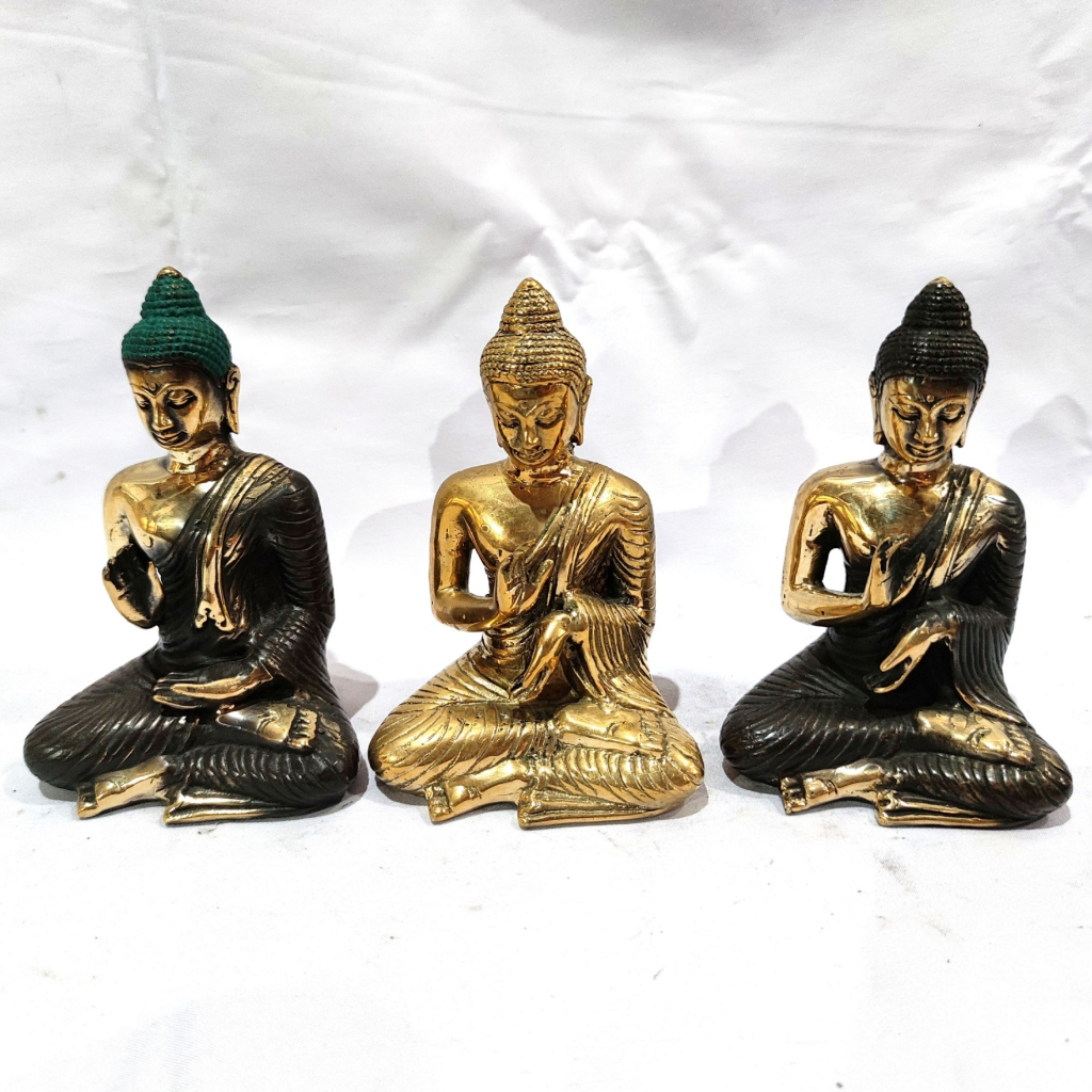 patung buddha budha buda kuningan brass 14cm