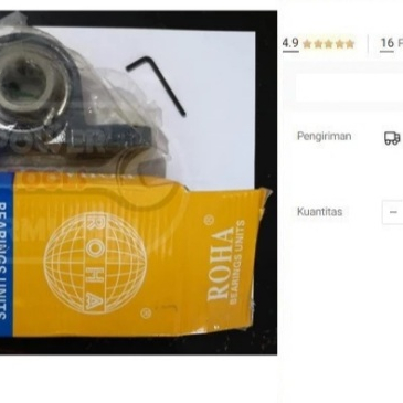 

PILLOW BLOCK ROHA UCP 207-20 (AS 1-1/2") BEARING LAHAR DUDUK UCP207