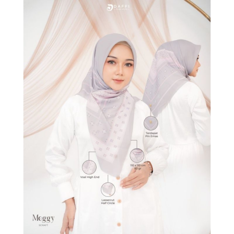 Hijab Daffi Meggy Scarf hijab segiempat jilbab segiempat ORI Daffi
