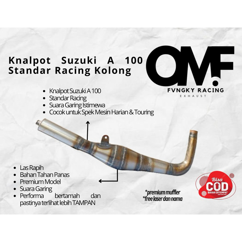 KNALPOT SUZUKI A 100 STANDAR RACING KOLONG