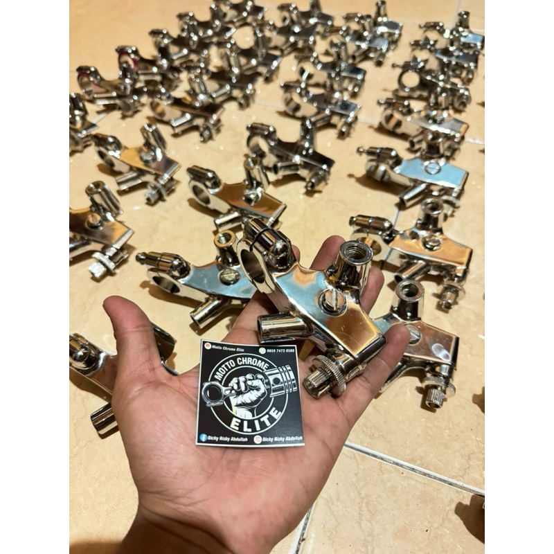 [ORIGINAL] Dudukan Handle Kopling Honda MEGA PRO TIGER TIREV ORI COPOTAN MOTOR SUDAH CHROME