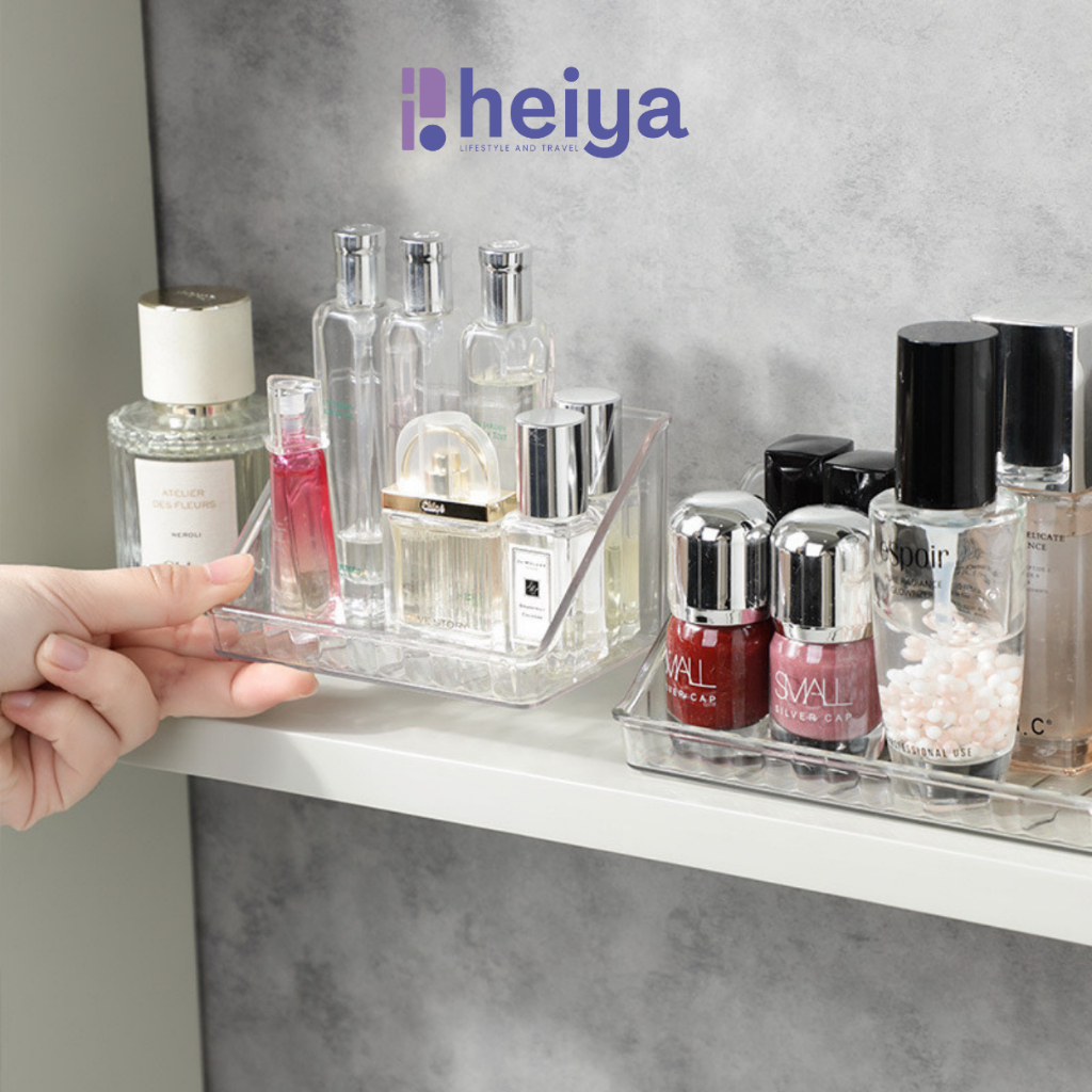 [HY] Kotak Wadah Kosmetik Multifungsi Rak Akrilik Transparan Tempel Gantung Dinding