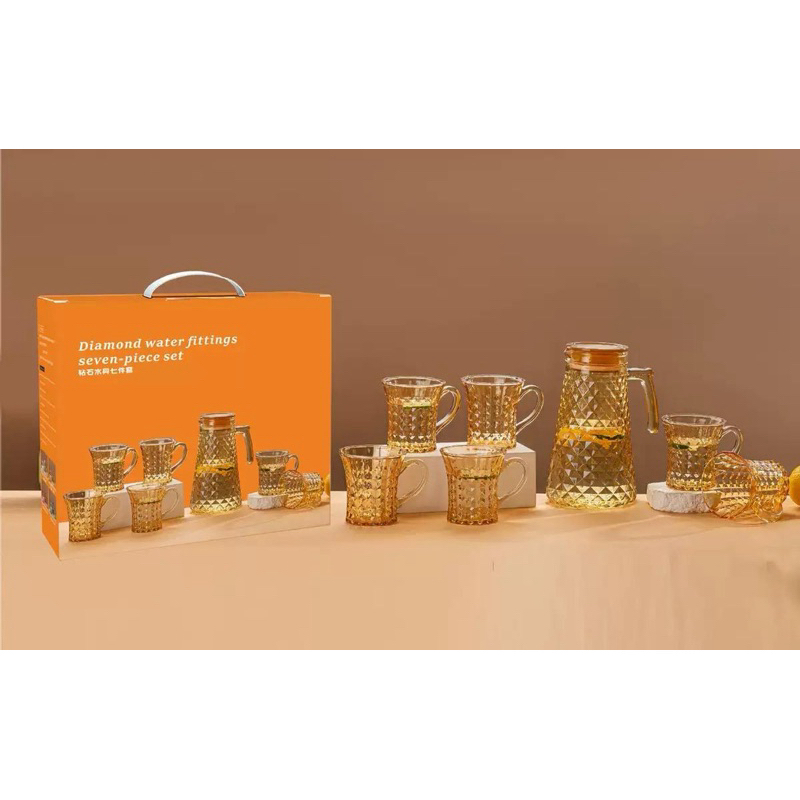 SET TEKO GELAS KACA NANAS ISI 7