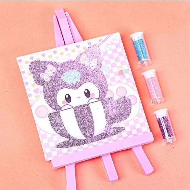 Mainan edukasi anak diy mewarna glitter karakter kartun sanrio kuromi my melody cinamorol cinnamorol