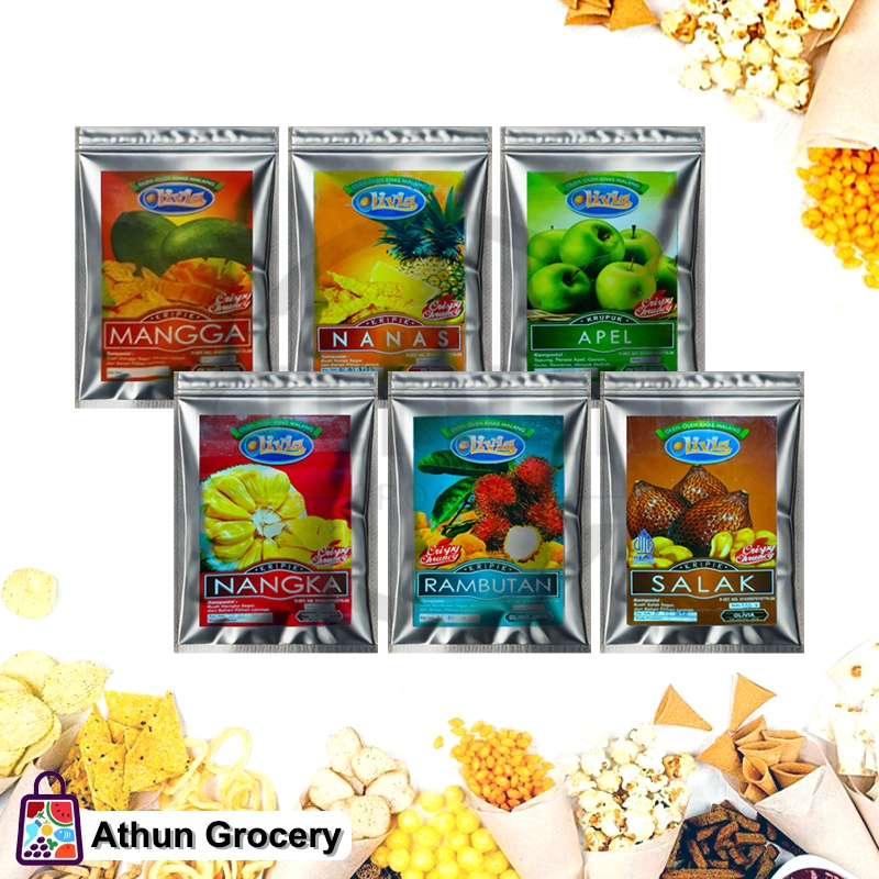 

Aneka Keripik Buah Olivia 100g Khas Malang - Keripik Nangka, Apel, Salak, Rambutan, Mangga
