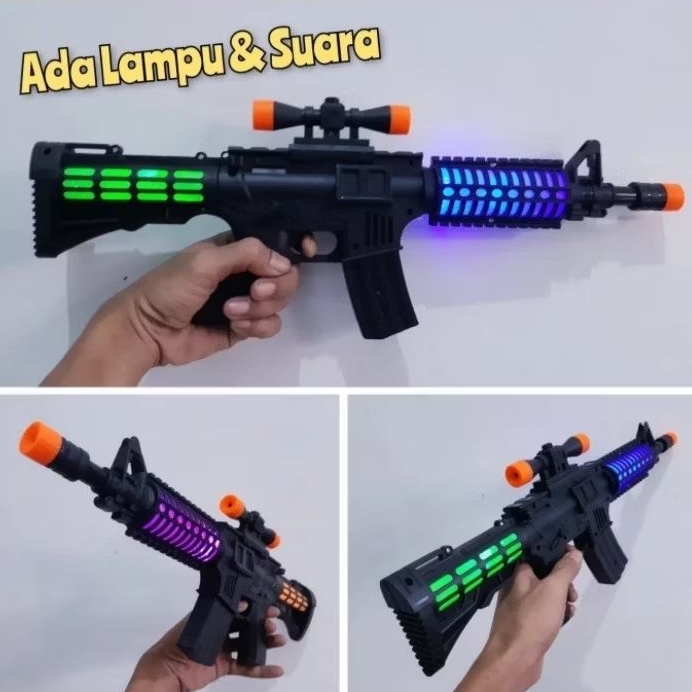 Mainan Tembakan M16 Lampu Dan Suara Senapan AK47 Anak Laki Cowok murah