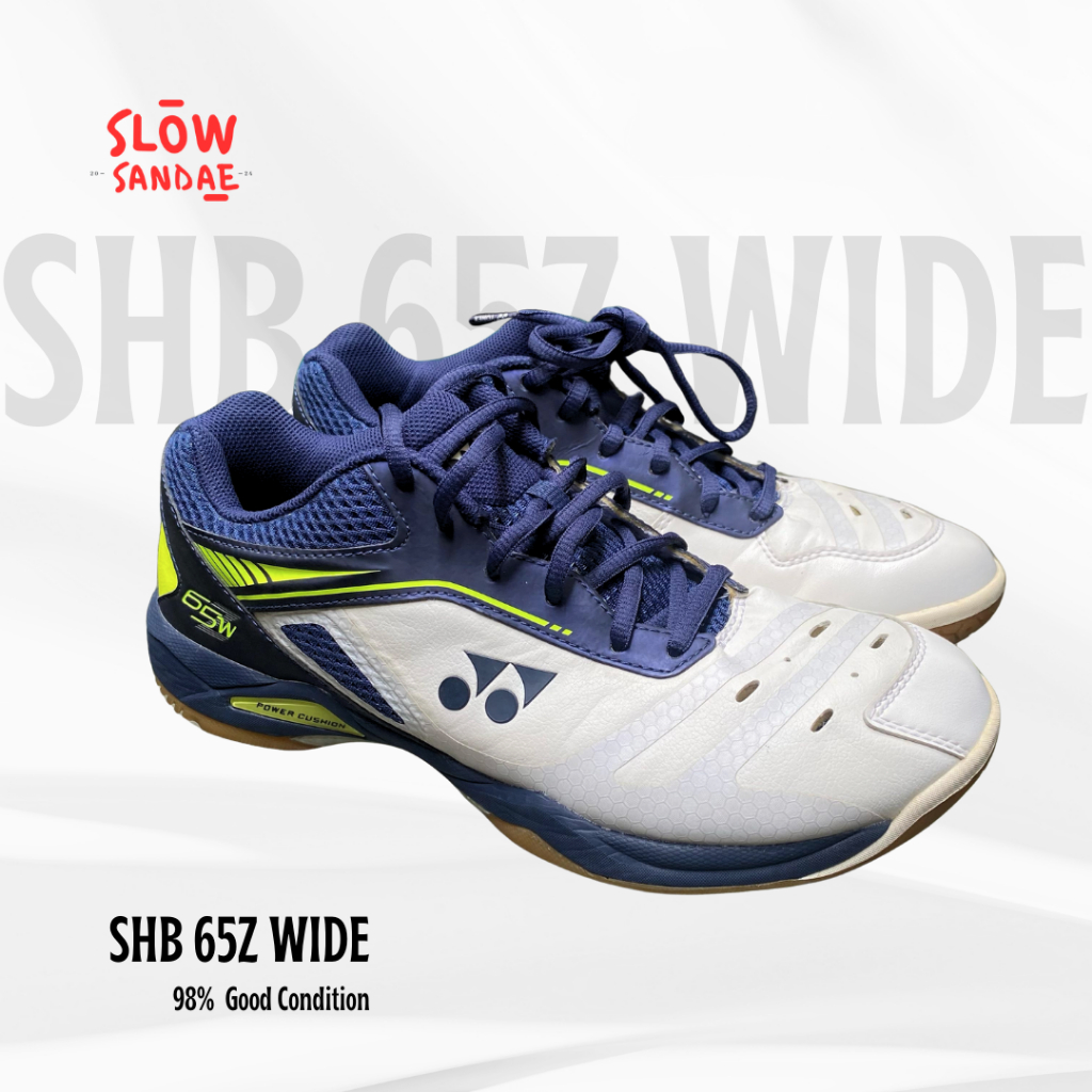 Sepatu Badminton Yonex SHB 65 Z 2 W Wide/65Z2W Deep Blue Yellow Size 41/26.5 cm (98% Good Condition)