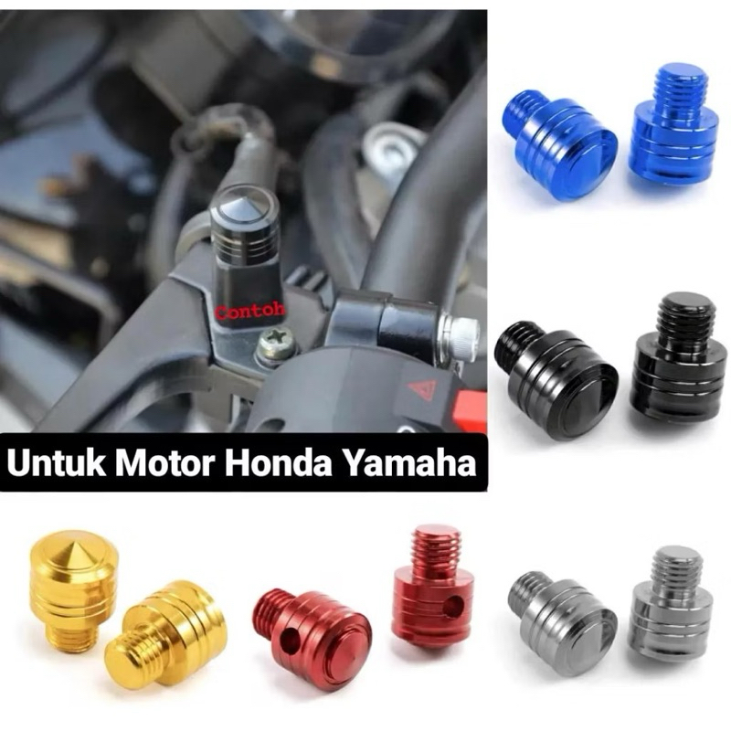 Baut Lubang Spion Tutup Baut Spion CNC Monel Spion Tutup Baut Honda & Yamaha Beat Scoopy Vario 110 V