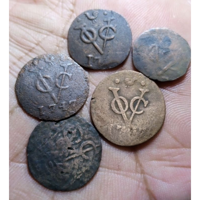 Koin VOC Palsu Lama/ Local Copy 5 Keping