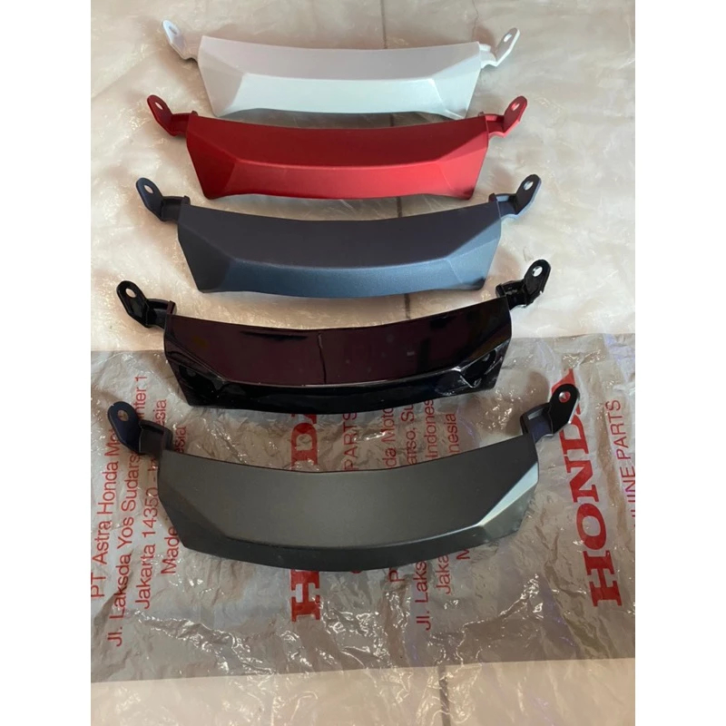 Cover Front Center Dagu PCX 160 K1Z Putih Merah Hitam Doff Hitam Kilap / Cover Front Merah Glowsy PC