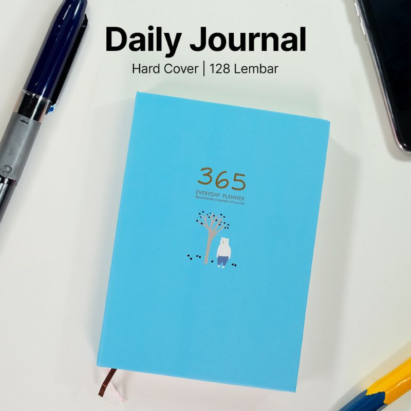 

DingDongTu Buku Diary 365 Hari Daily Journal Hard Cover 128 Lembar Planner Agenda Diary