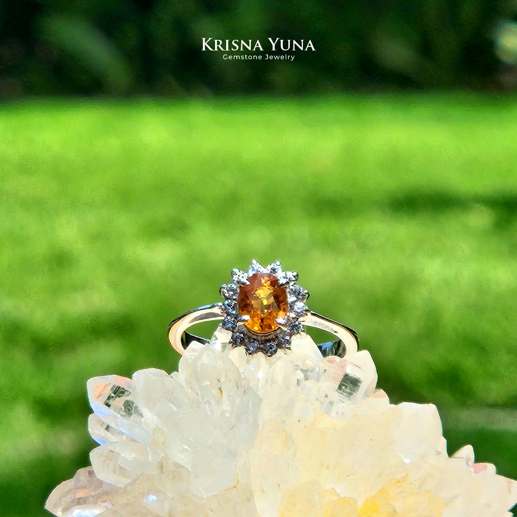 Natural Yellow Orange Sapphire Ring