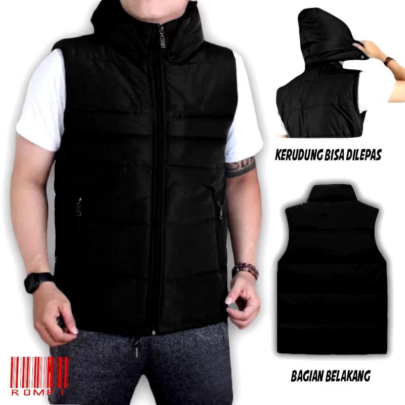 Rompi Parasut Tebal Pria / Rompi Vest Outdoor Pria Dewasa / Rompi Pria dewasa polos / Rompi Pria Pol