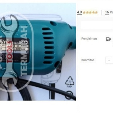 

Bor MAKITA 6412 10mm Besi Kayu 2 Arah 10 mm Mesin Bor Tangan