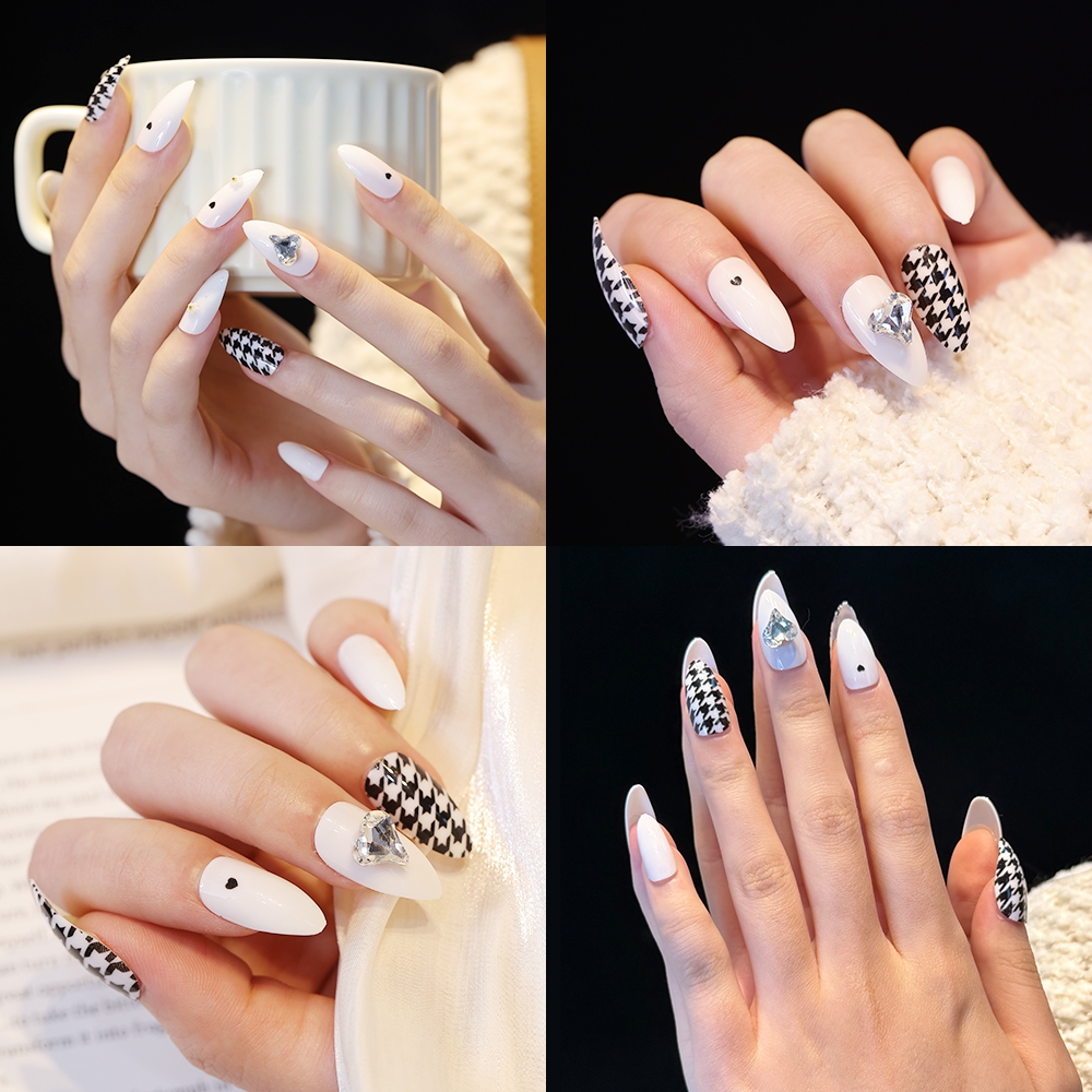 12Pcs 3D Kuku Palsu Kuku Nail Alat Perawatan Kuku Perawatan Kecantikan Kuku Kaki Palsu Stiker kuku N