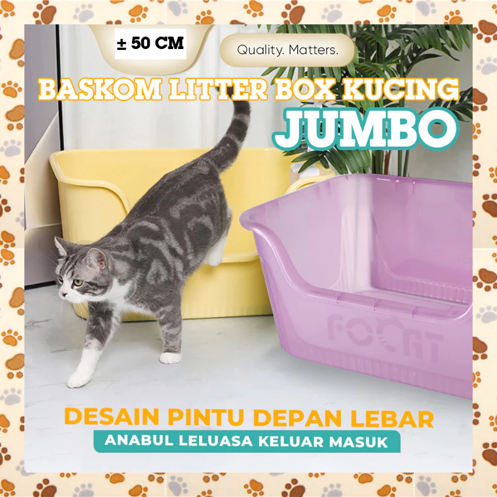D12OPN Baskom Pasir Kucing JUMBO Besar M31 Cat Litter Box Pasir Tofu Gumpal Wadah Kotak Tempat Pup P