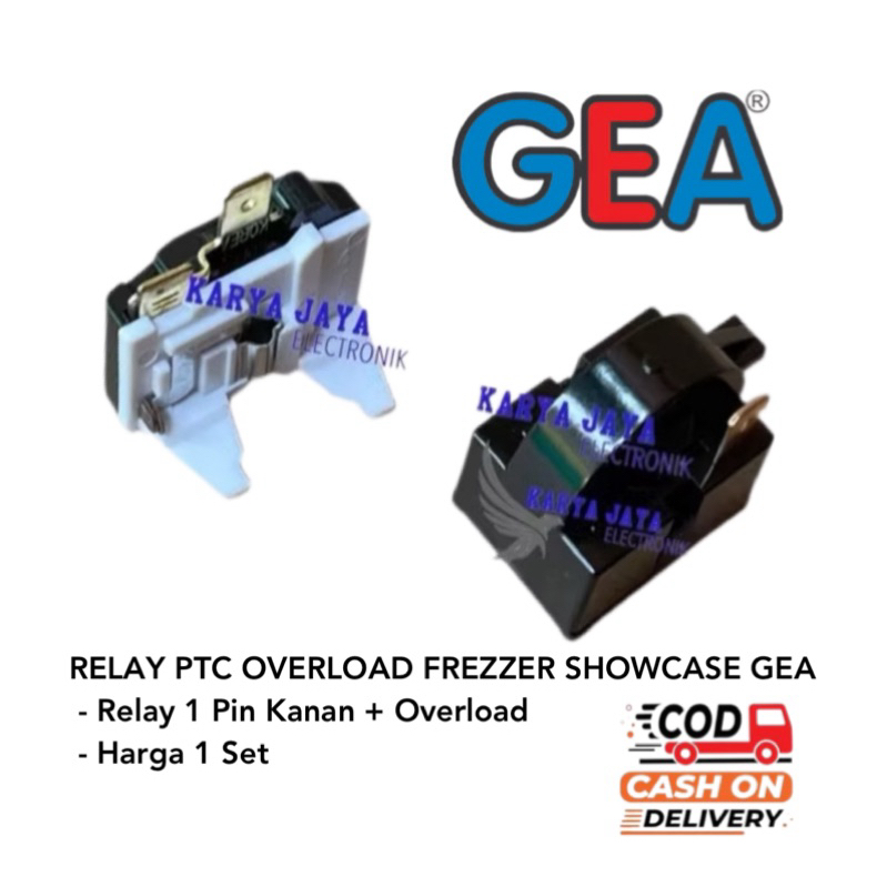 Set Relay Ptc Overload Frezzer Lemari ES Gea /  Relay gea showcase frezzer box / Overload kulkas sho