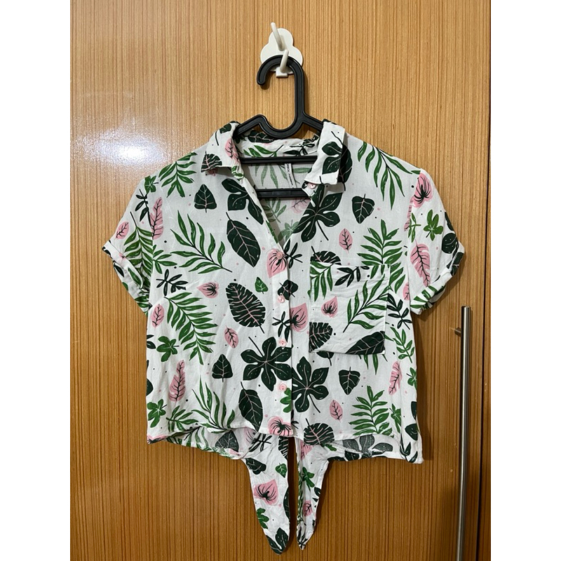 preloved crop kemeja colorbox wanita cewe