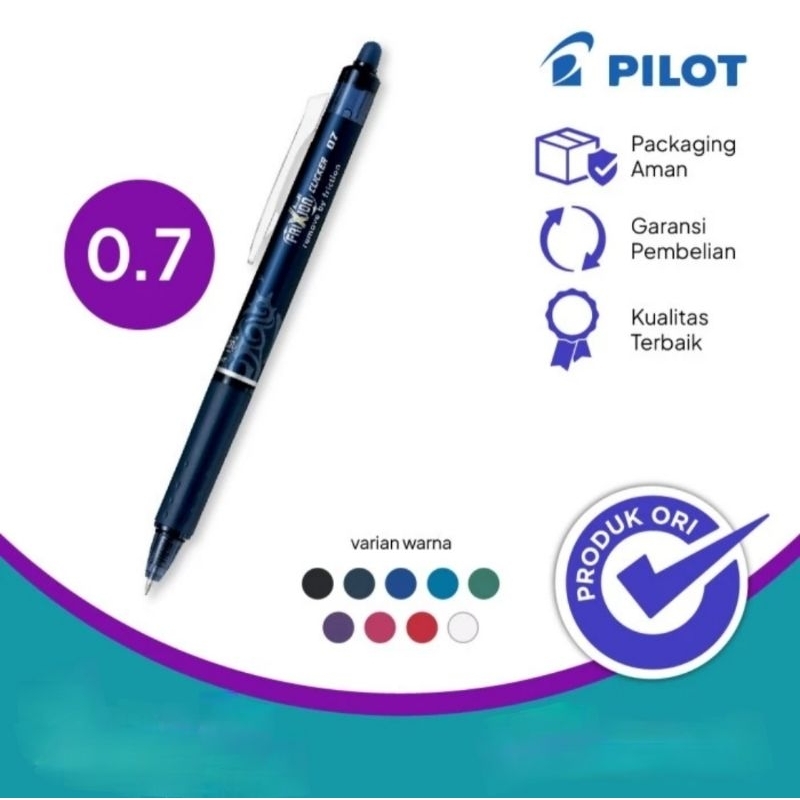 

Pilot Pulpen Frixion Clicker 0.7 Blue black / pen bisa dihapus