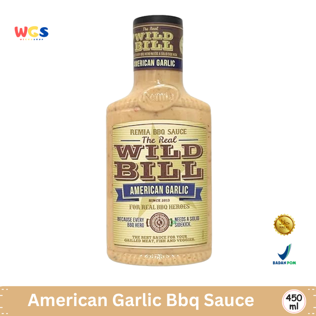 

Remia Wild Bill American Garlic BBQ Sauce 450ml – Saus BBQ Krim Bawang Putih untuk Grill & Daging
