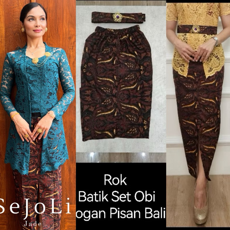 ROK BATIK SET OBI BATIK BALI | ROK SPAN PANJANG | ROK WISUDA | ROK SET SELENDANG OBI | ROK BATIK