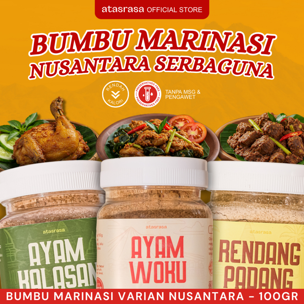

Atasrasa Bumbu Marinasi Serbaguna Rendah Kalori Bumbu Masak Dry Rub 100gr All Variant