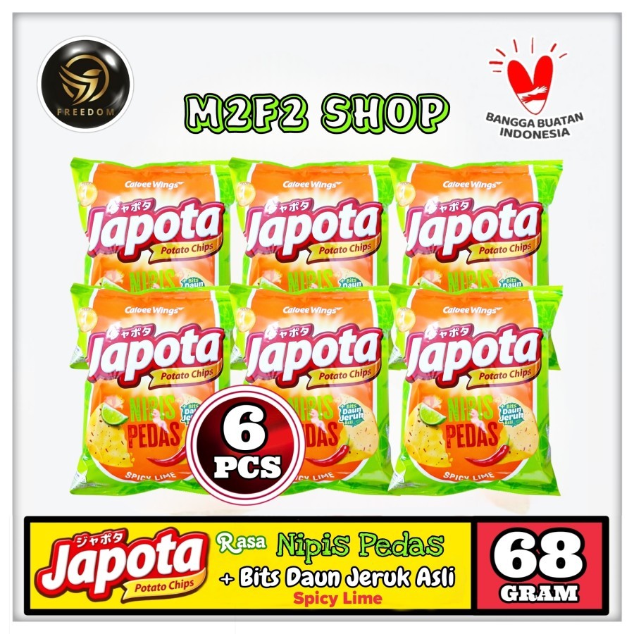 

Keripik Kentang Japota Potato Chips Nipis Pedas | Spicy Lime - 68 gr (Kemasan 6 Pcs)