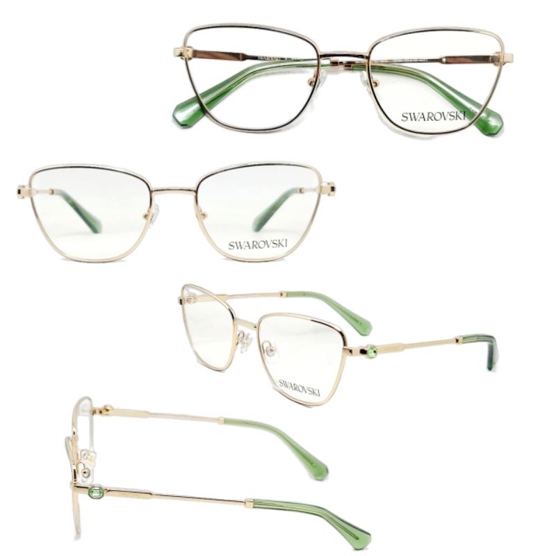 Frame Kacamata Swarovski SK1018 4017 53 Gold Green Original