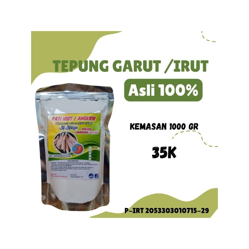

TEPUNG PATI GARUT IRUT 1KG ORIGINAL ASLI MURNI FREE GLUTEN OBAT ASAM LAMBUNG MAAG DAN GERD