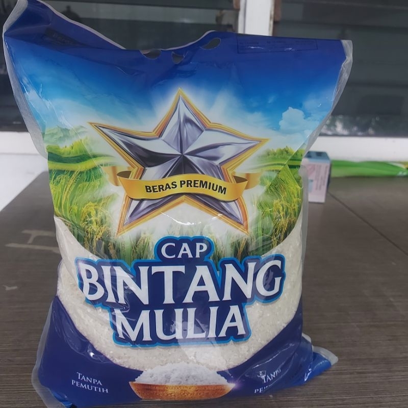

Beras Premium Cap Bintang Mulia Tanpa Pemutih & Pengawet Kemasan 5kg