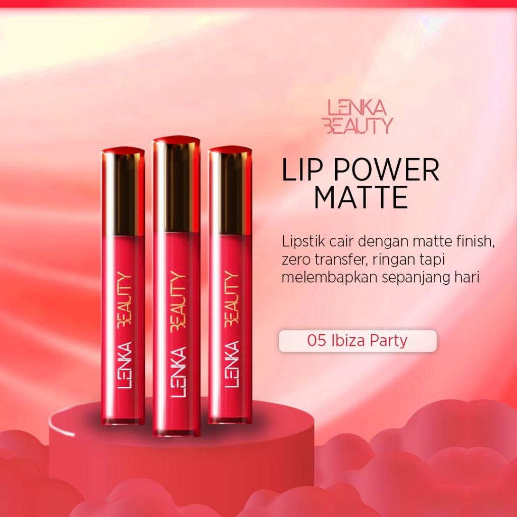 Lenka - Lip Power Matte Lipstick - 05 Ibiza Party 4ml - Liquid - Matte Finish - Zero Transfer - Ligh