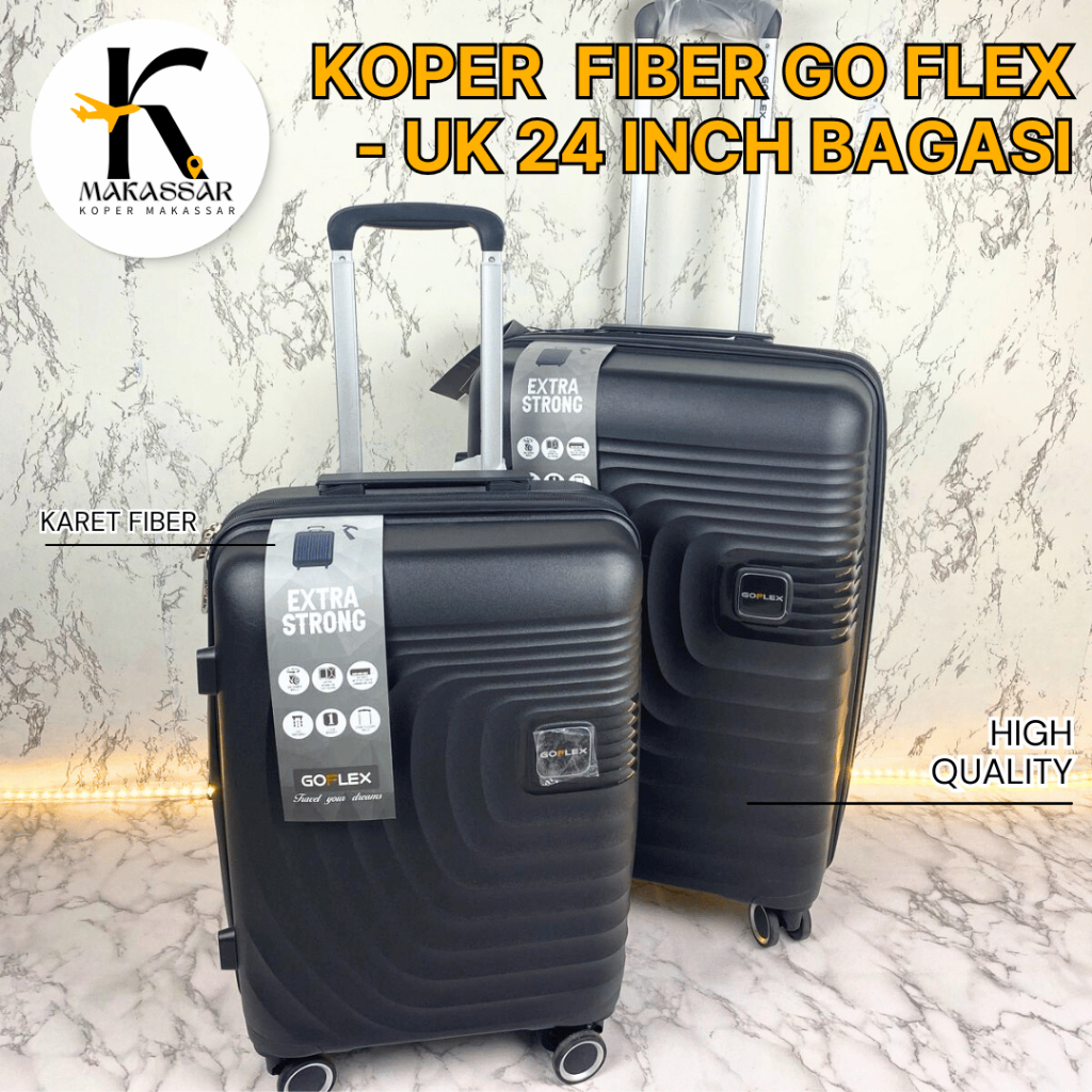 [PENGIRIMAN LUAR MAKASSAR] KOPER FIBER GO FLEX 24 INCH 2 RES HIGH STRONG QUALITY KOPER BAGASI KOPER 