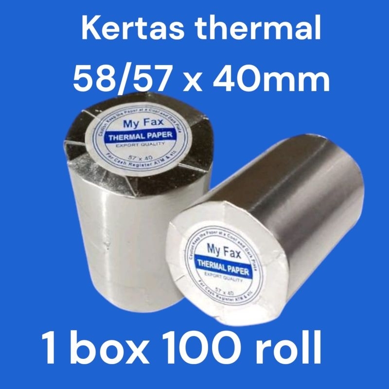 

kertas thermal 58x40mm paket 100pcs myfax