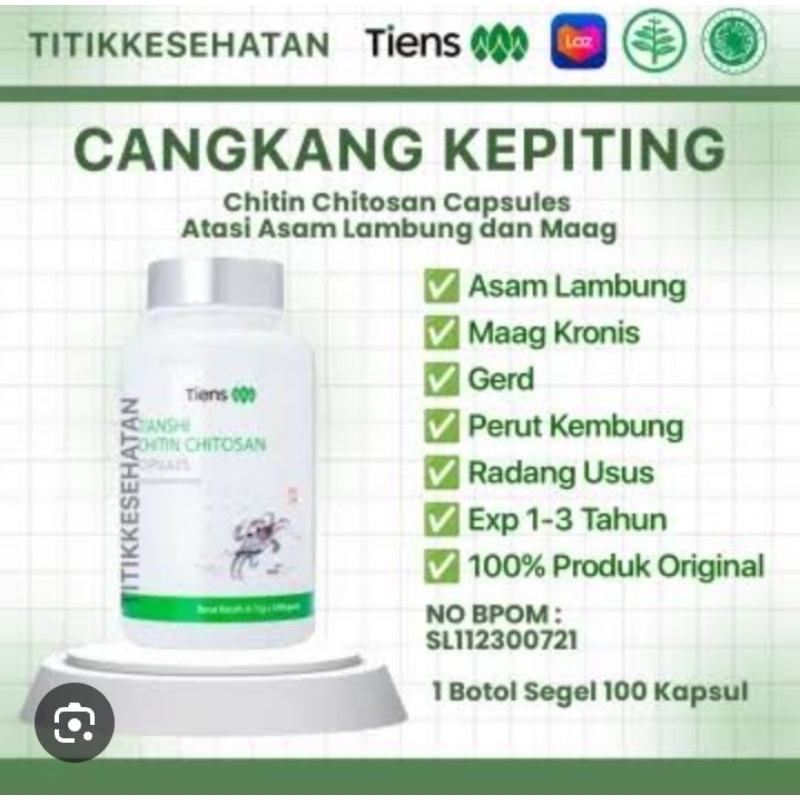 Obat Magh Chitin Chitosan ori produk Tiens kemasan 10 kapsul