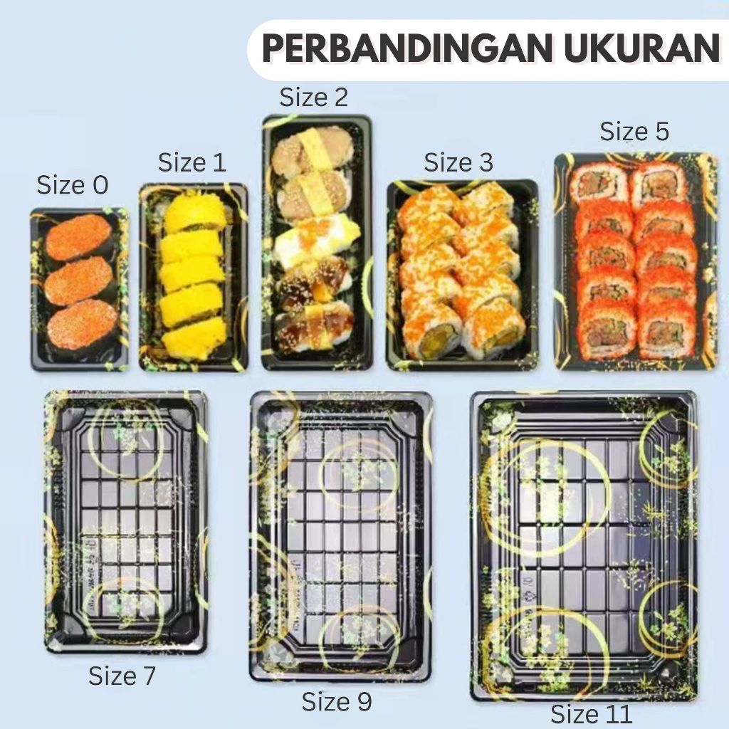 Sushi Tray Gold Size 3 (16.5*11.5*5cm)  Mika Sushi Tempat Box Onigiri Sashimi Nampan / Kemasan Sushi