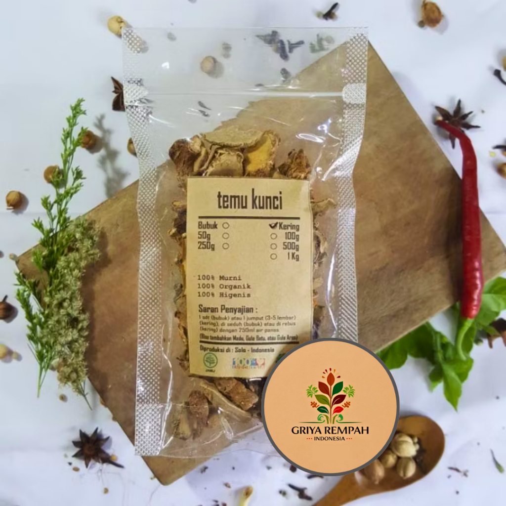 

TEMU KUNCI SAYUR KERING 250 GRAM Rempah Herbal Simplisia Alami Kesehatan Vitalitas Tubuh Ramuan Jamu Tradisional Boesenbergia pandurata