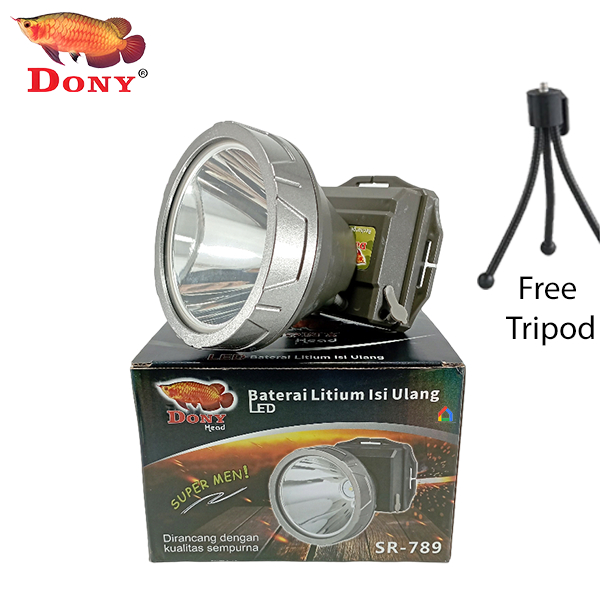 Senter Kepala Dony SR-789 Super Men (20 Watt) / Dony Senter Kepala SR789 / SR 789 (Gratis Tripod) [C