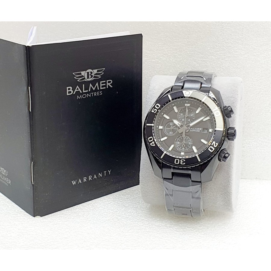 Jam Tangan Pria Balmer 8820 Stainless Steel-Saphire Glass - Hitam