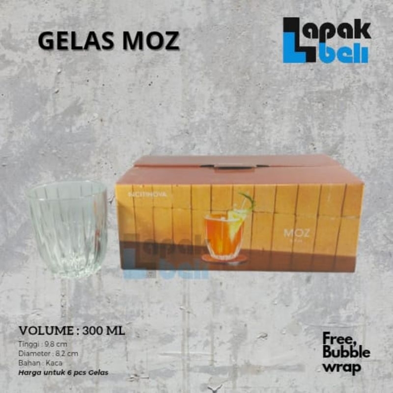 6 PCS GELAS KACA CITINOVA MOZ 300 ML | GELAS KOPI | SHOT GLASS | GELAS MINUM KACA | CITINOVA MOZ