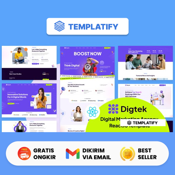 Digtek - Digital Marketing Agency ReactJs Template Other Agency Website